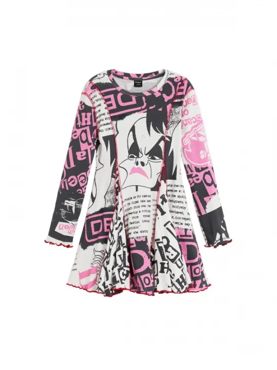 Foto van product Desigual Jurk 'Cruella Disney' lichtroze / zwart / wit