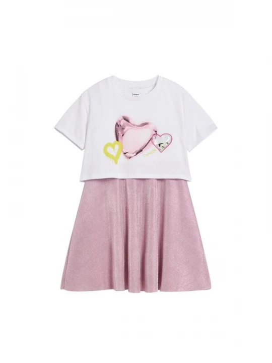 Foto van product Desigual Jurk geel / rosa / pastelroze