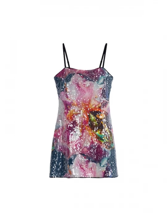 Foto van product Desigual Jurk kastanjebruin / oranje / pink / rood