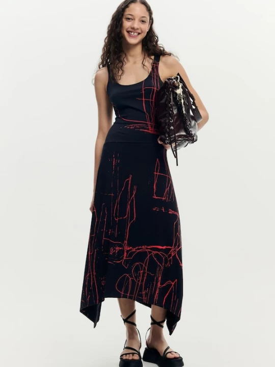 Foto van product Desigual Jurk kersrood / zwart