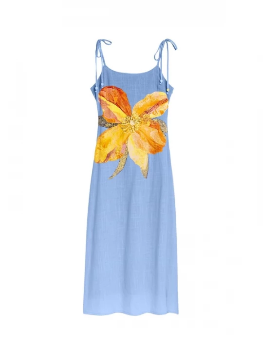 Foto van product Desigual Jurk lichtblauw / geel / oranje