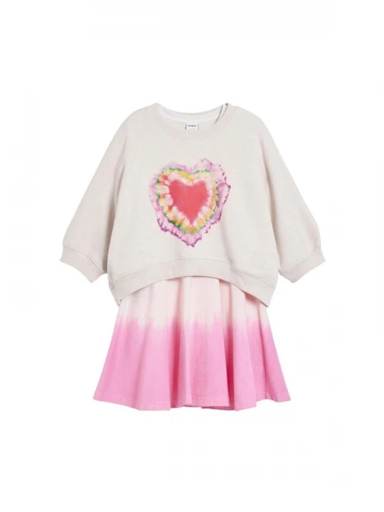 Foto van product Desigual Jurk lichtgeel / lila / oudroze / vuurrood / natuurwit