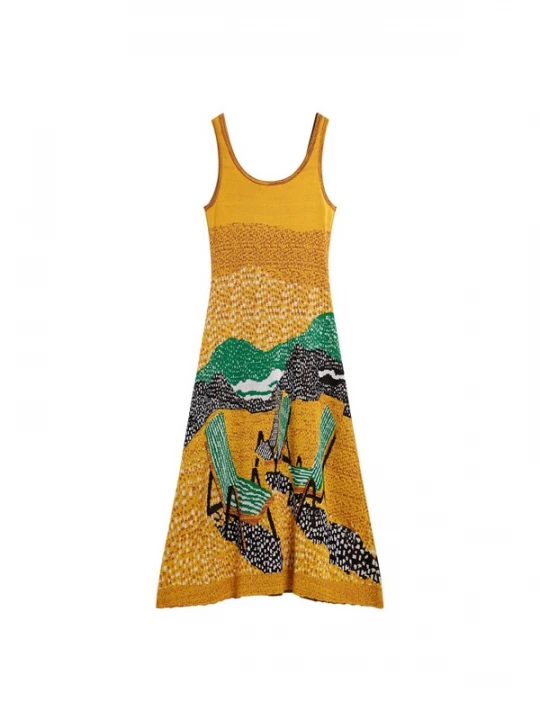 Foto van product Desigual Jurk mosterd / groen