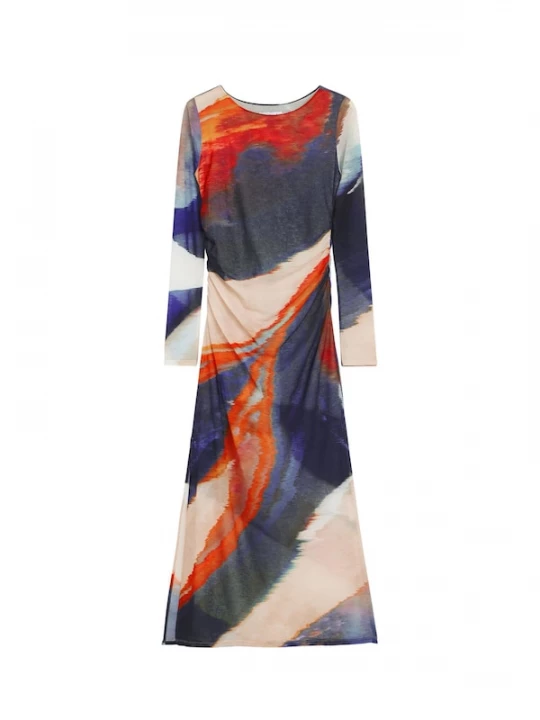 Foto van product Desigual Jurk navy / koraal / rood / eierschaal