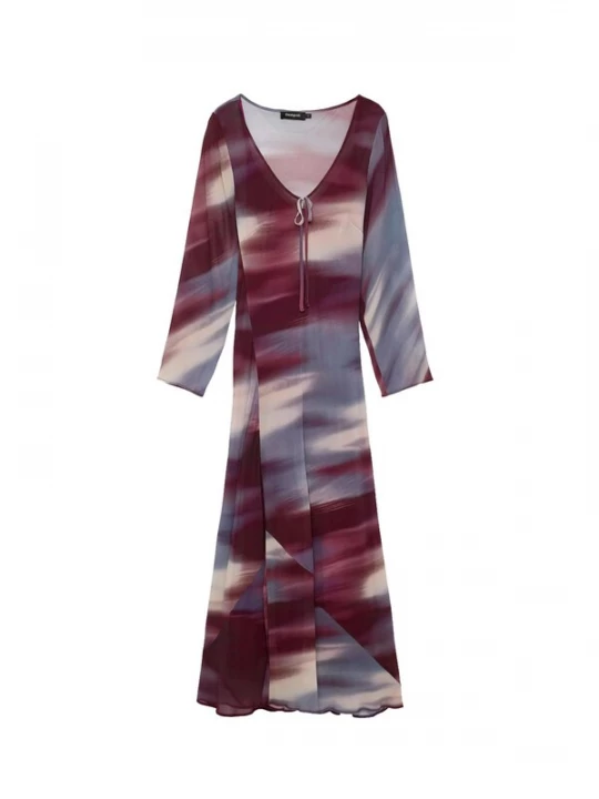 Foto van product Desigual Jurk nude / navy / wijnrood