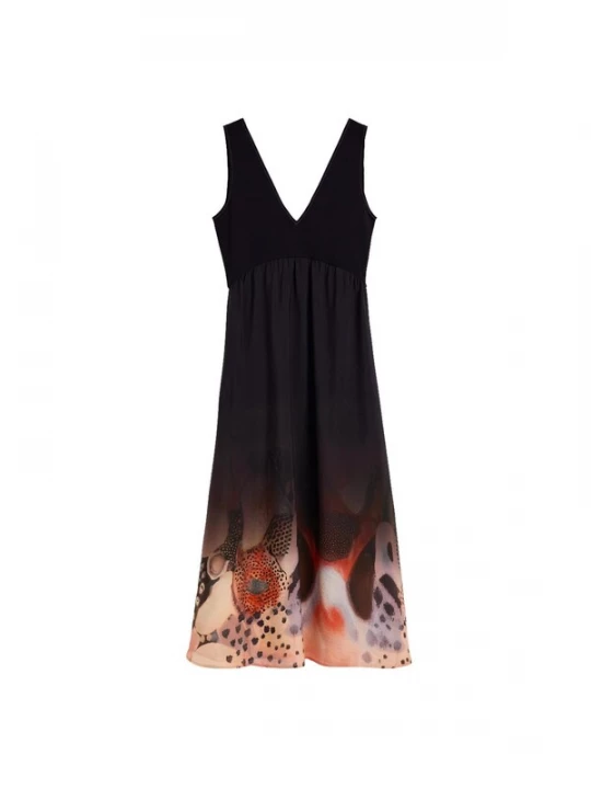 Foto van product Desigual Jurk sand / kreeft / zwart / wit