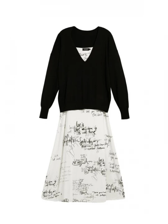 Foto van product Desigual Jurk zwart / wit