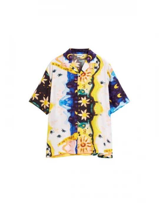 Foto van product Desigual Overhemd 'Cosmos' nachtblauw / citroen / wit