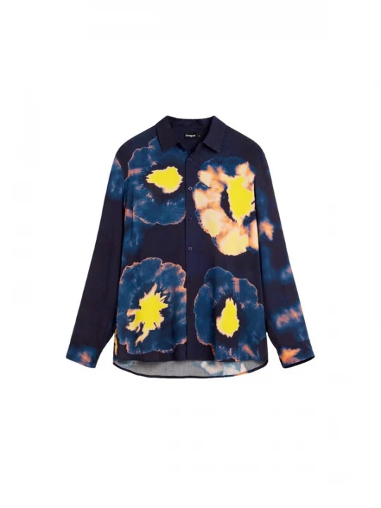Foto van product Desigual Overhemd navy / kobaltblauw / lichtgeel