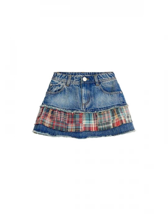 Foto van product Desigual Rok blauw denim / lichtblauw / rood / zwart