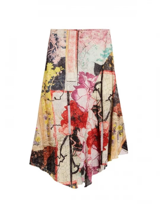 Foto van product Desigual Rok geel / rosa / rood / zwart