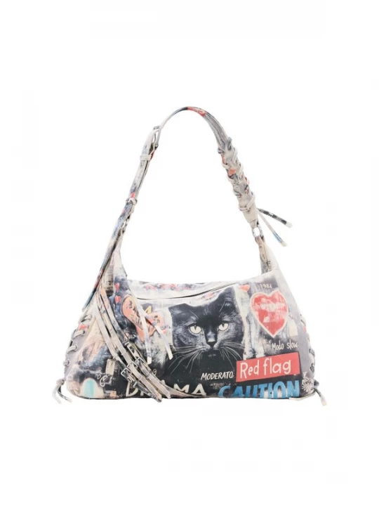 Foto van product Desigual Schoudertas crème / watermeloen rood / zwart