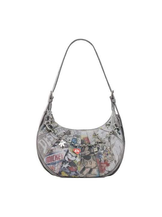 Foto van product Desigual Schoudertas 'Disney™' grey denim / zwart / zilver