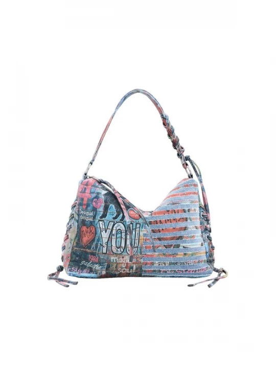 Foto van product Desigual Schoudertas hemelsblauw / blauw denim / rood / wit