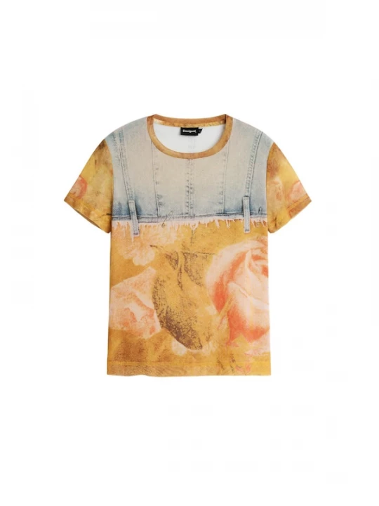 Foto van product Desigual Shirt beige / blauw / geel / oranje