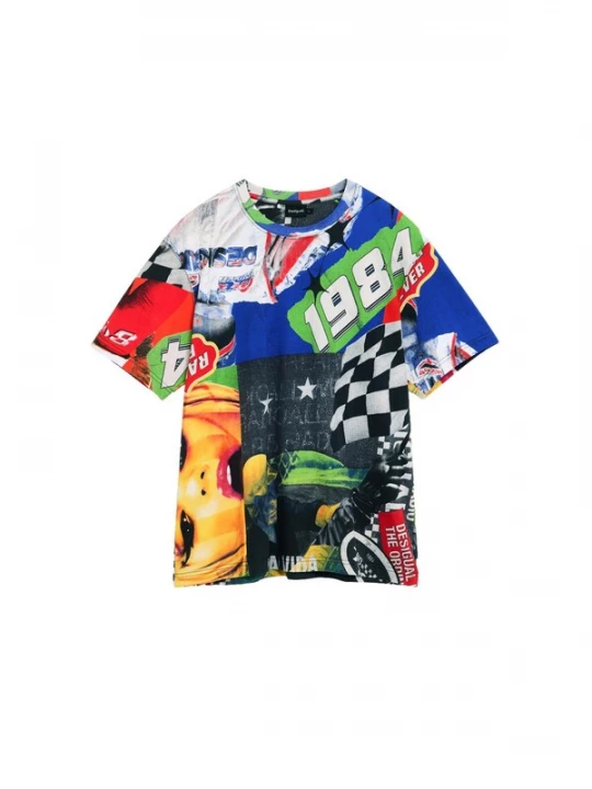 Foto van product Desigual Shirt blauw / geel / groen / rood