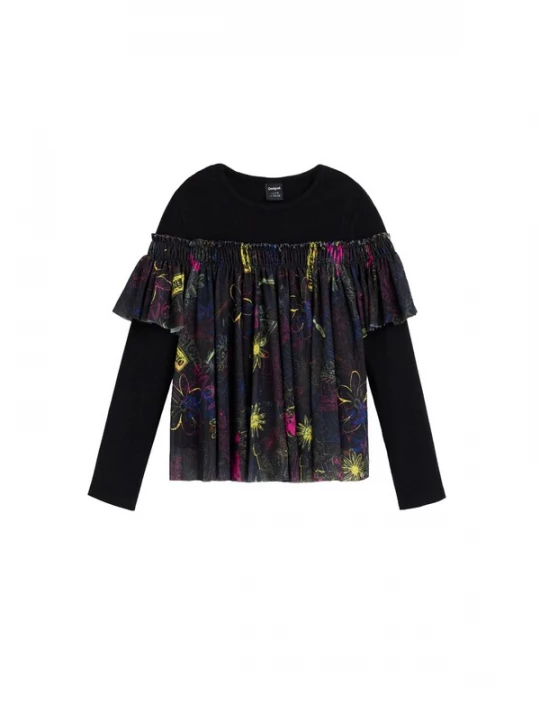 Foto van product Desigual Shirt blauw / geel / pink / zwart