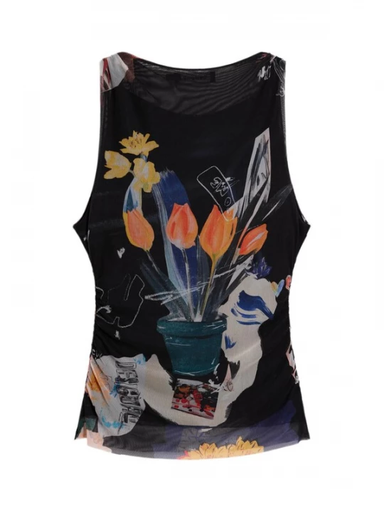 Foto van product Desigual Shirt blauw / grijs / oranje / zwart
