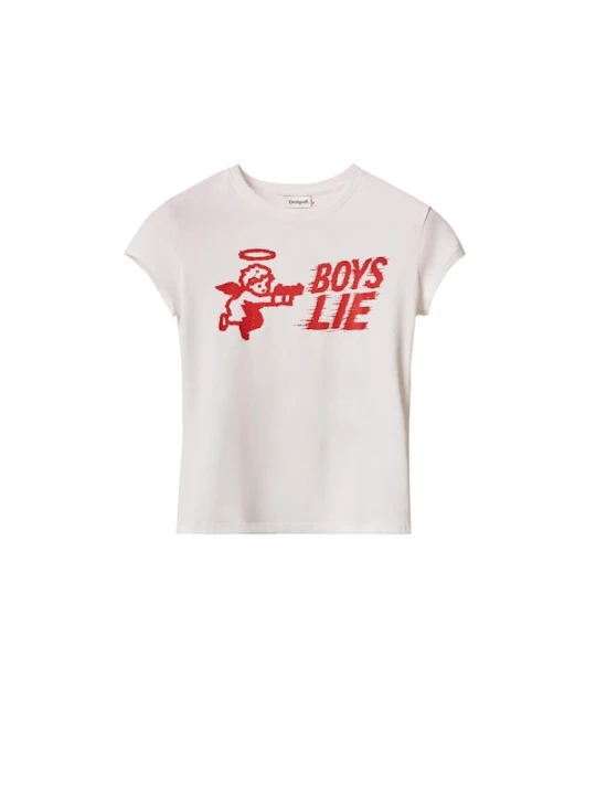 Foto van product Desigual Shirt 'Boys Lie' rood / wit
