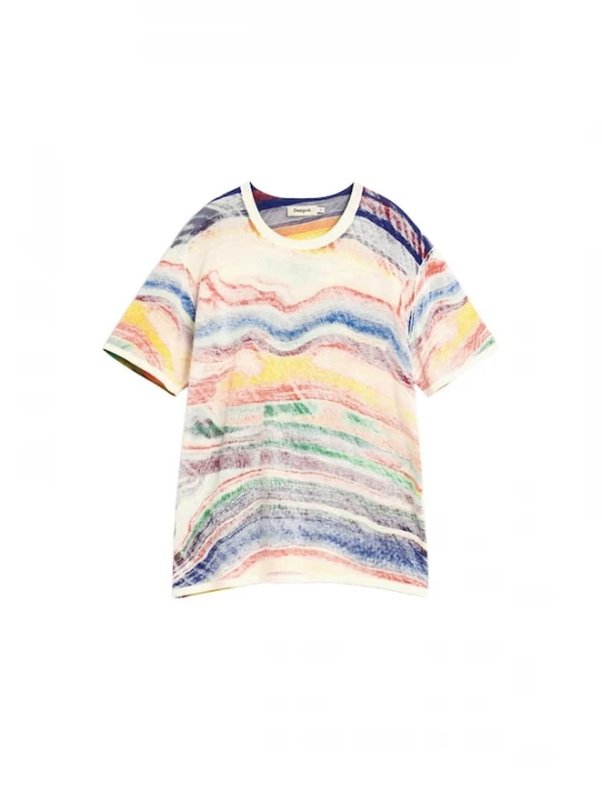 Foto van product Desigual Shirt crème / lichtblauw / geel