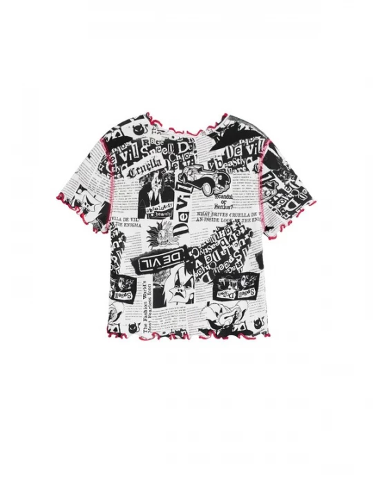 Foto van product Desigual Shirt 'Cruella Disney' rood / zwart / wit