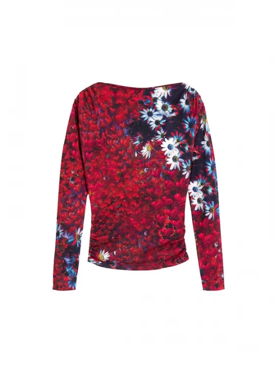 Foto van product Desigual Shirt 'Daisy' donkerblauw / rood / bourgogne / wolwit