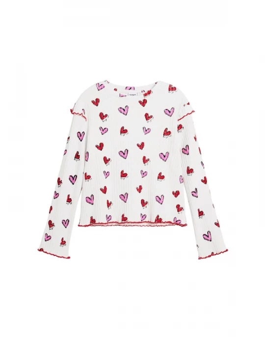 Foto van product Desigual Shirt eosine / rood / wit