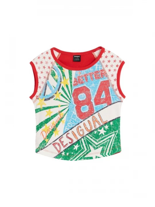 Foto van product Desigual Shirt geel / groen / rood / wit