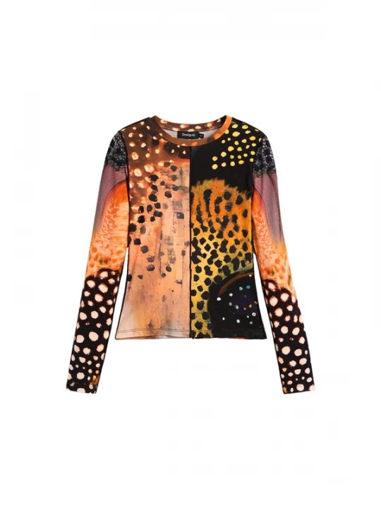 Foto van product Desigual Shirt geel / oranje / pasteloranje / zwart