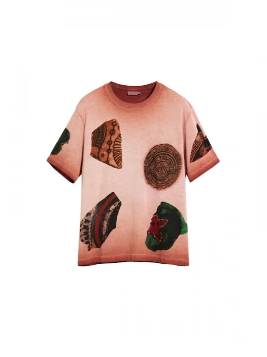 Foto van product Desigual Shirt kastanjebruin / spar / abrikoos / perzik