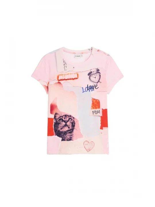 Foto van product Desigual Shirt kreeft / rosa / rosé / zwart