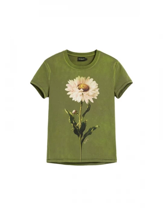 Foto van product Desigual Shirt lichtbeige / lichtbruin / groen / donkergroen