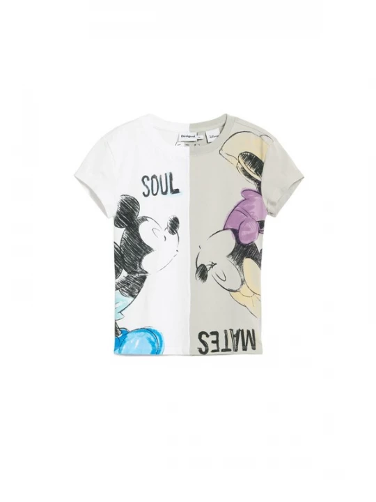 Foto van product Desigual Shirt 'Mickey and Minnie Mouse™ kiss' stone grey / zwart / wit
