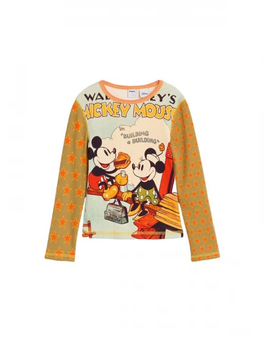 Foto van product Desigual Shirt 'Mickey Mouse' pastelblauw / curry / oranje / rood
