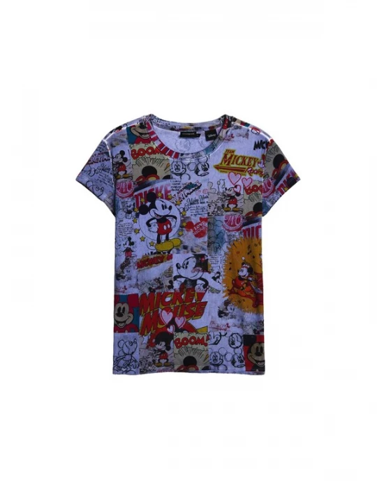 Foto van product Desigual Shirt 'Mickey' safraan / lichtlila / rood / zwart