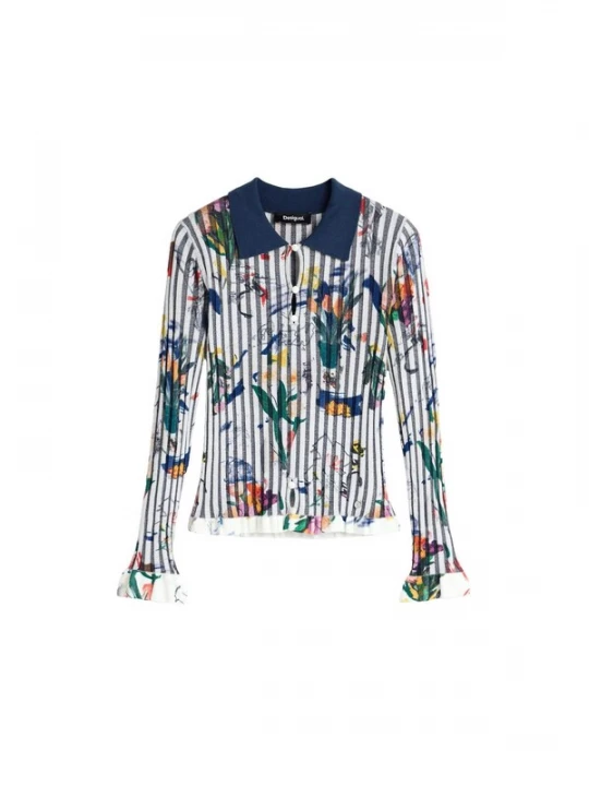 Foto van product Desigual Shirt navy / geel / donkergroen / wit