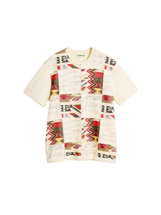Foto van product Desigual Shirt olijfgroen / donkerrood / zwart / wolwit