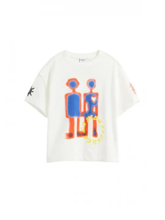 Foto van product Desigual Shirt royal blue / koningsblauw / geel / oranje / wit