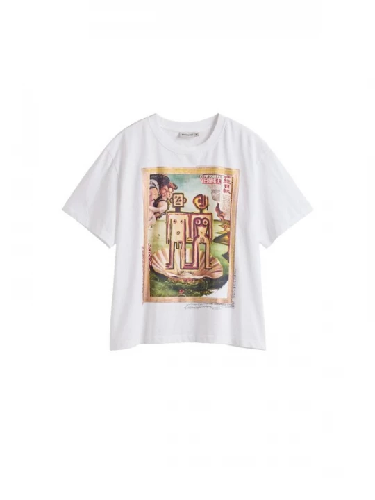 Foto van product Desigual Shirt sand / geel / rood / wit