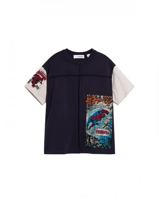 Foto van product Desigual Shirt 'Spiderman™ Comic' blauw / navy / rood / wit