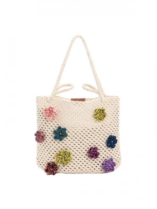 Foto van product Desigual Shopper ecru / donkerblauw / kiwi / lila