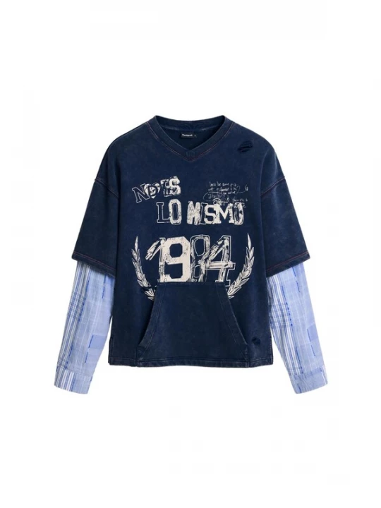 Foto van product Desigual Sweatshirt blauw / grijs / wit