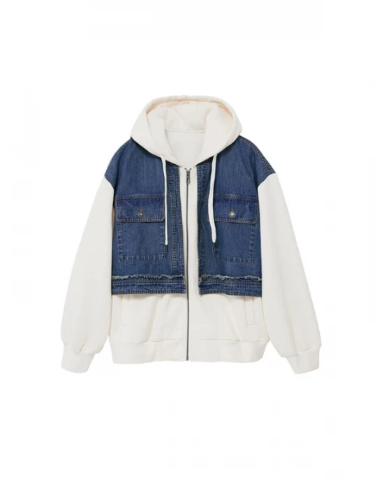 Foto van product Desigual Sweatvest blauw denim / wit