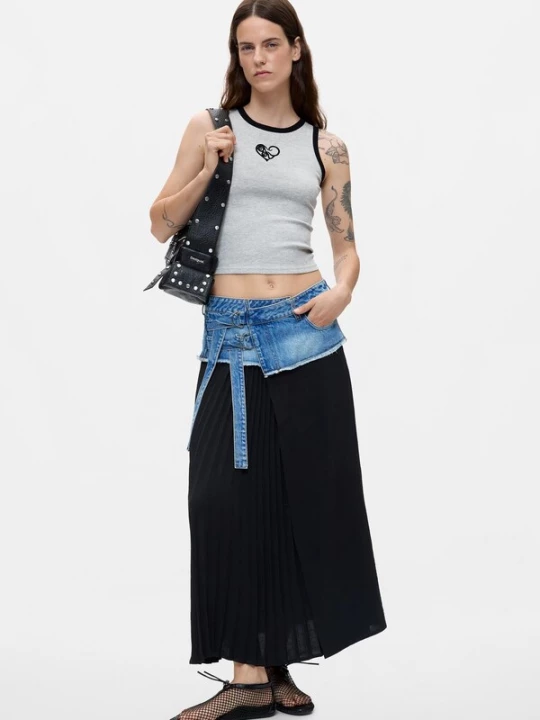 Foto van product Desigual Top lichtgrijs / zwart