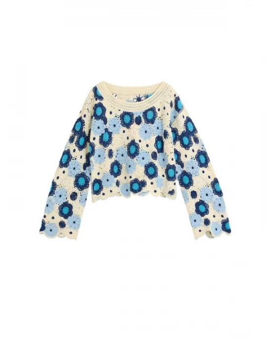 Foto van product Desigual Trui blauw / hemelsblauw / offwhite