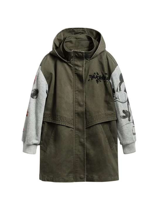Foto van product Desigual Tussenjas grijs gemêleerd / groen / zwart