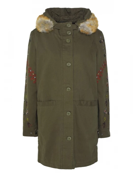 Foto van product Desigual Winterparka marine / mosterd / kaki / vuurrood