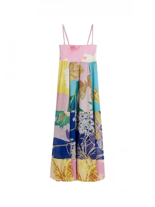 Foto van product Desigual Zomerjurk donkerblauw / ombergrijs / limoen / rosa