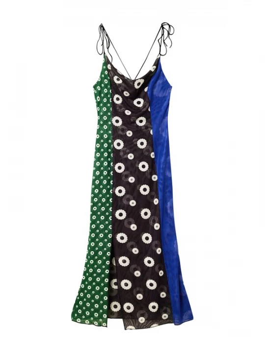 Foto van product Desigual Zomerjurk royal blue / koningsblauw / smaragd / zwart / wit