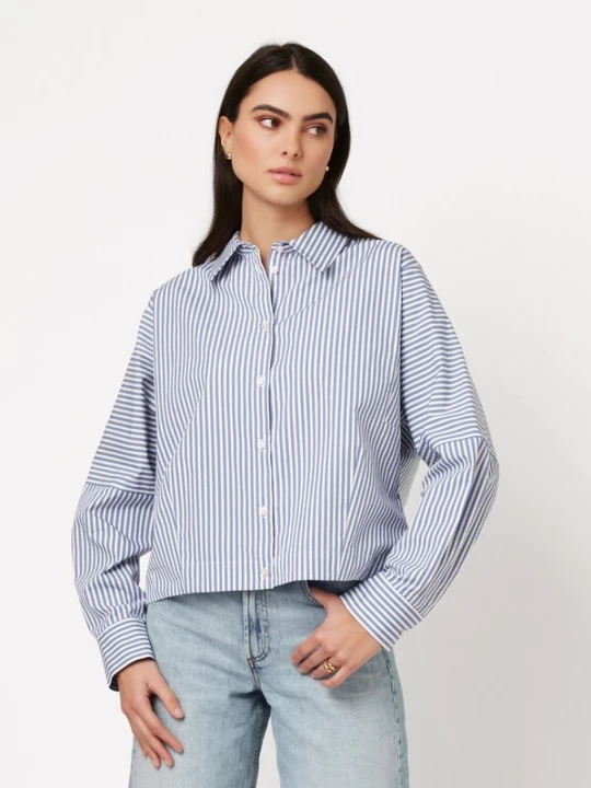 Foto van product DESOTO Blouse 'Frieda' lichtblauw / wit